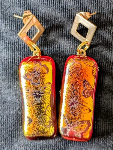 Dichroic Butterfly Earrings