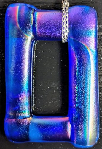 Dichroic glass and sterling silver
